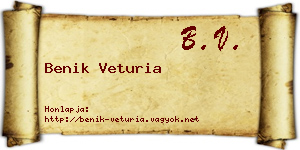Benik Veturia névjegykártya
